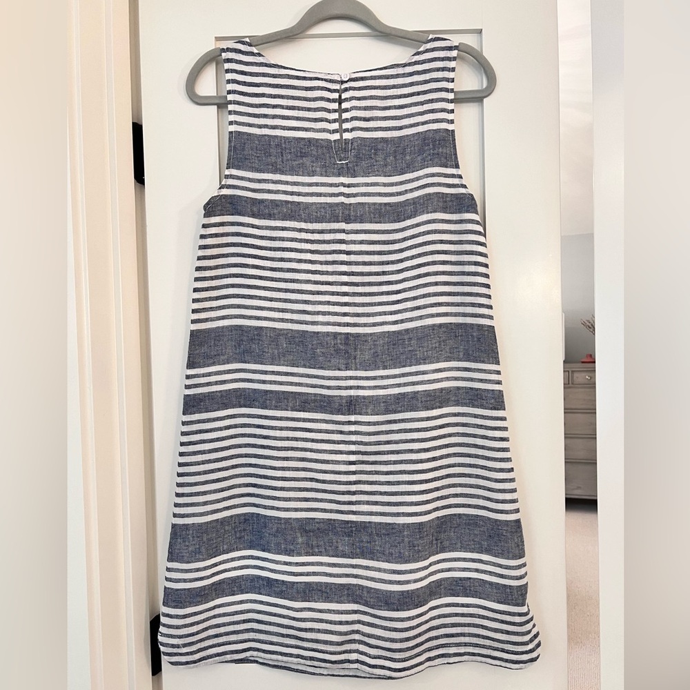 Alina Linen Cotten Striped Dress - Size XS - Picture 2 of 8